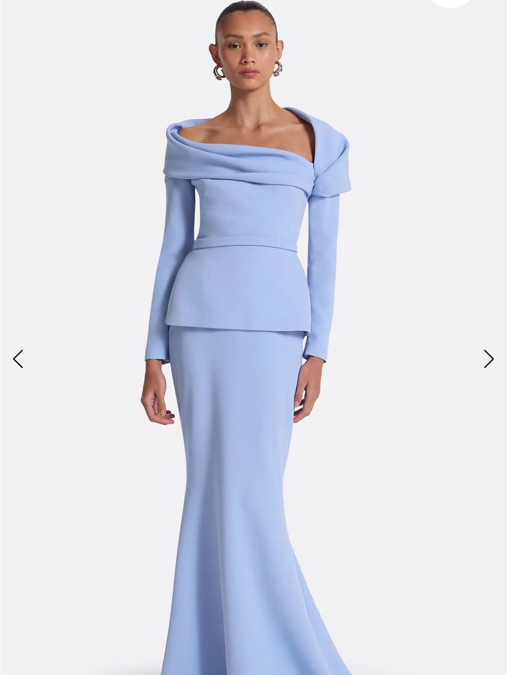Elegant Powder Blue Maxi Skirt — Women's Floor-Length Skirt
